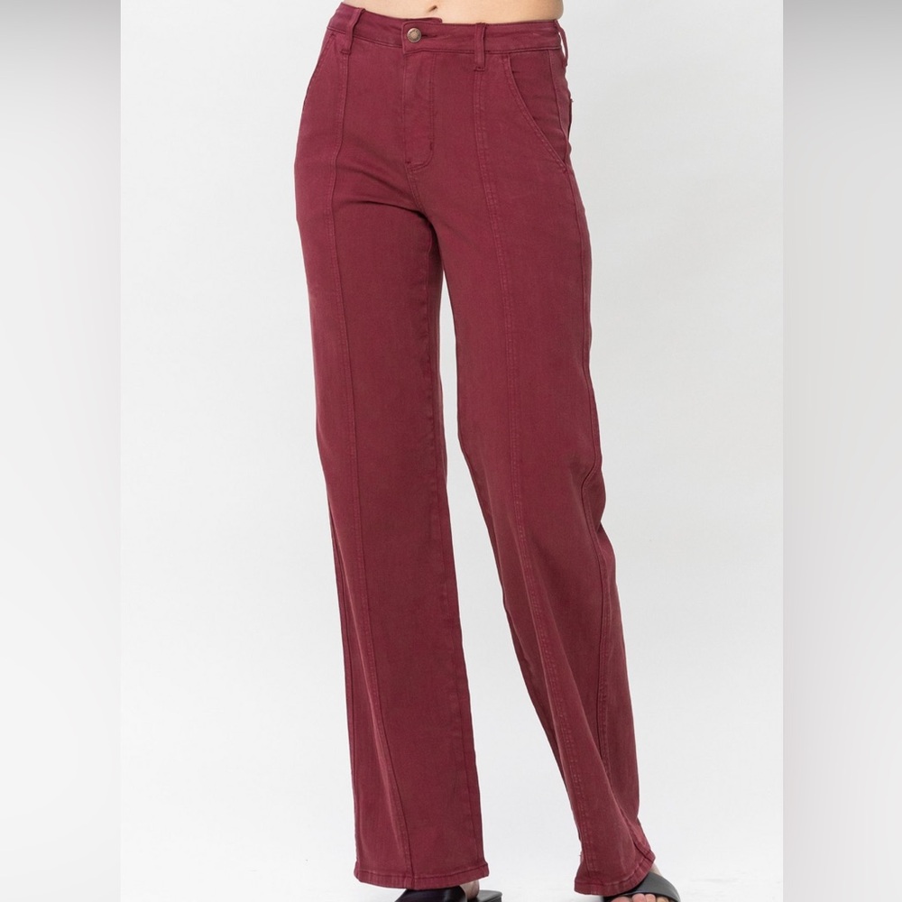 Judy Blue Burgundy Front Seam Trouser Jean size 3/26